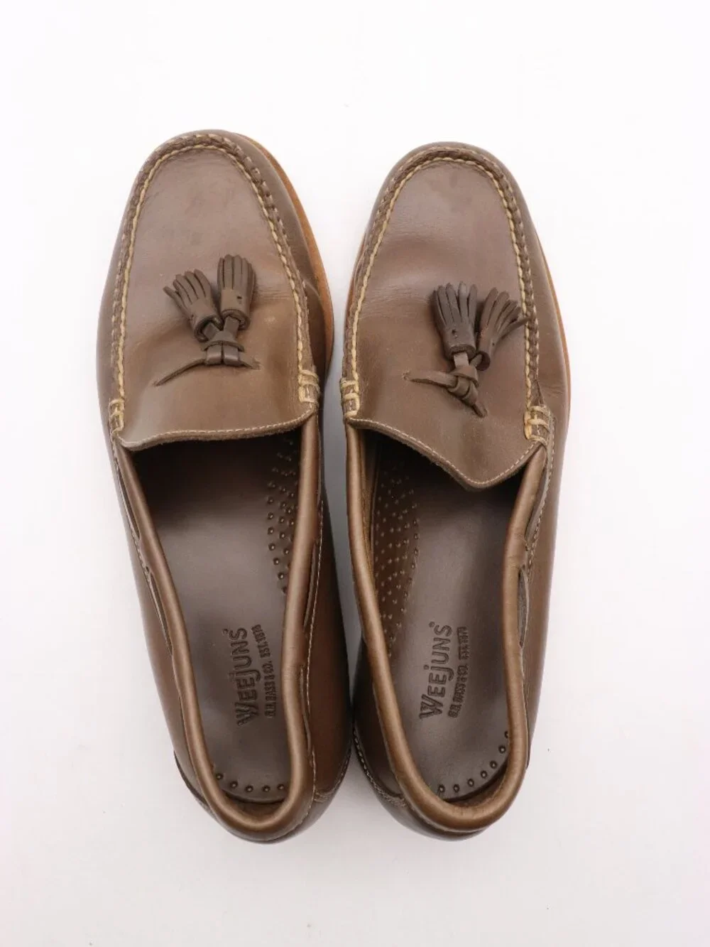 GH Bass Weejuns Tassel Loafers Men's Size 9 D Brown Leather Slip On Shoes_7